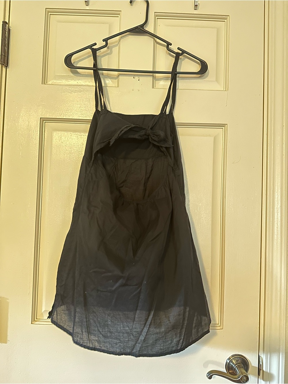 Black Mini Slip Dress with Front Knot Detail